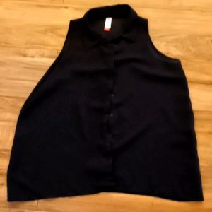Black see thru button up